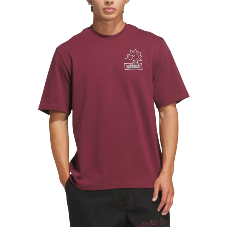 adidas Skateboarding x Mark Gonzales Not Amused T-Shirt 'Shadow Red Halo Silver' KQ6267