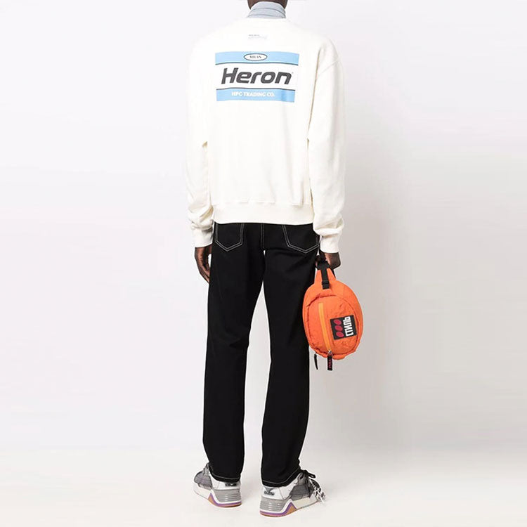 HERON PRESTON FW21 Heron Print Sweatshirt 'Off White' HMBA016F21JER003-0440