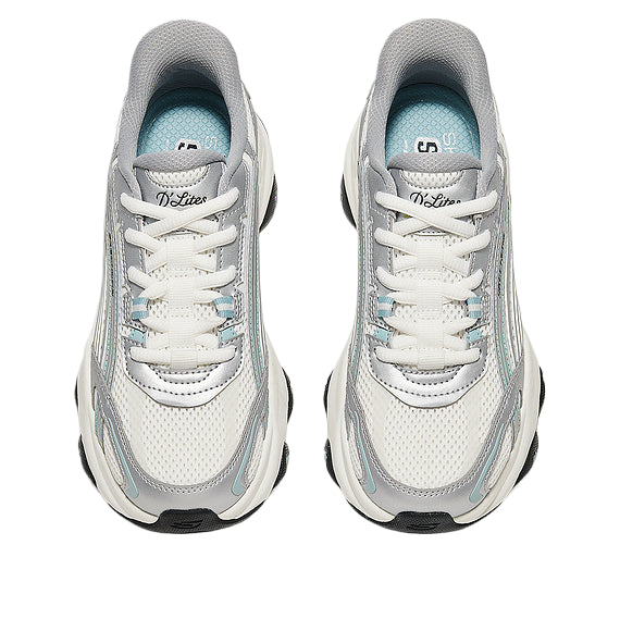 (WMNS) Skechers Chunky Sneakers 'White Silver Green' 150529-WSTQ