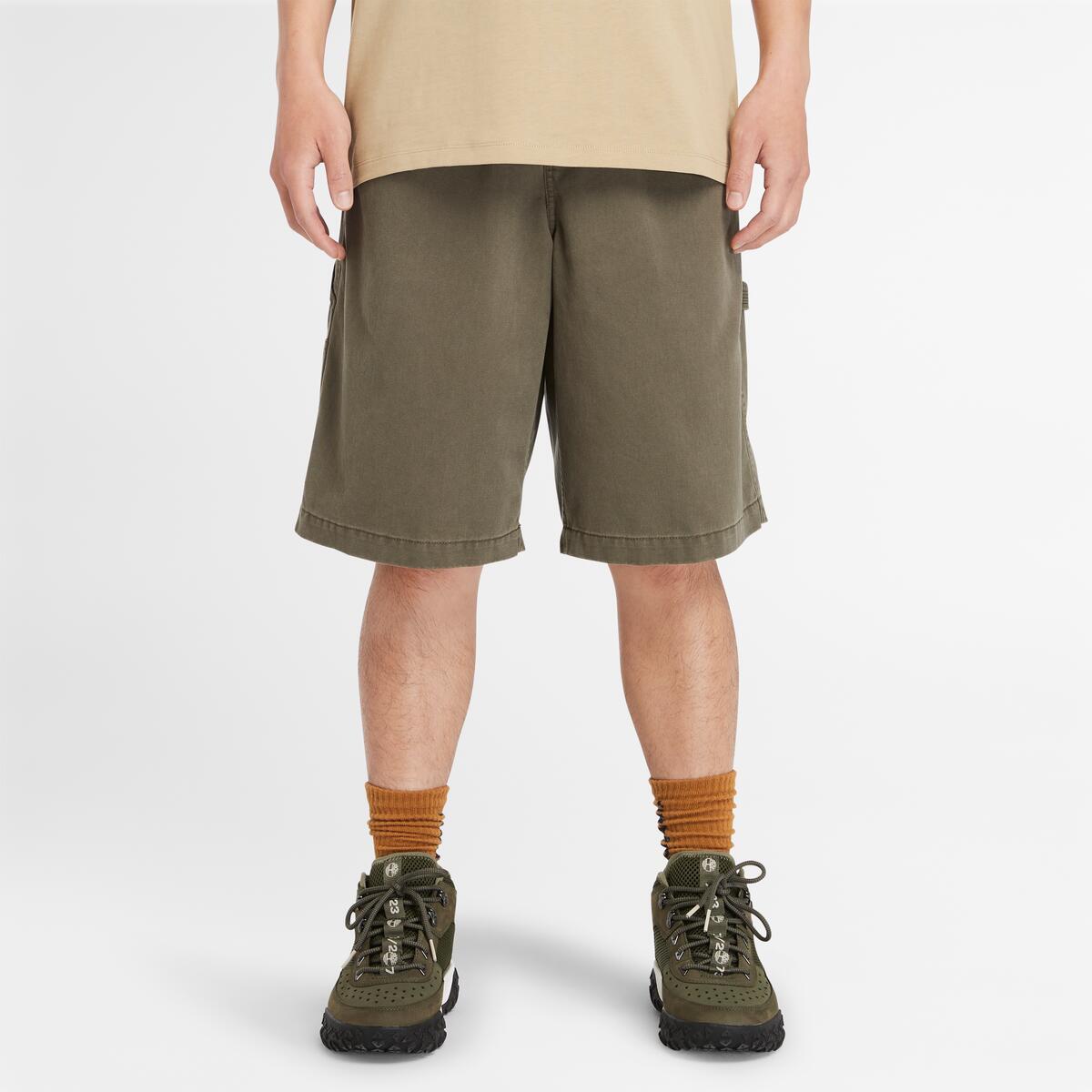 Timberland Washed Heavy Twill Carpenter Shorts 'Olive Green' A5TM7-A58