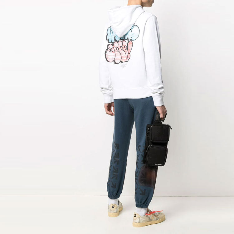 Off-White SS21 Graffiti Logo Printing White OMBB034R21FLE0050141