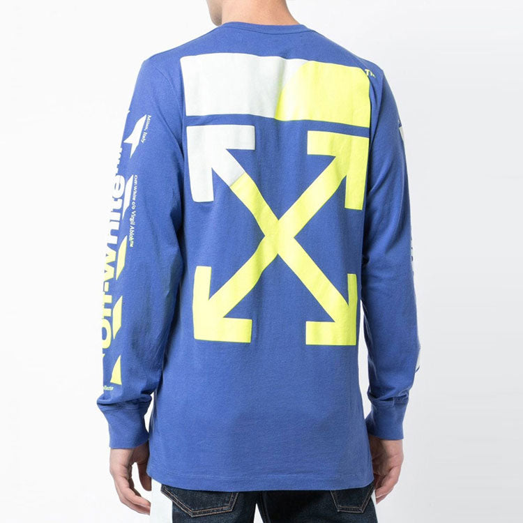 Off-White Loose Arrow Long Sleeves Pullover Blue OMAB001S191850063060