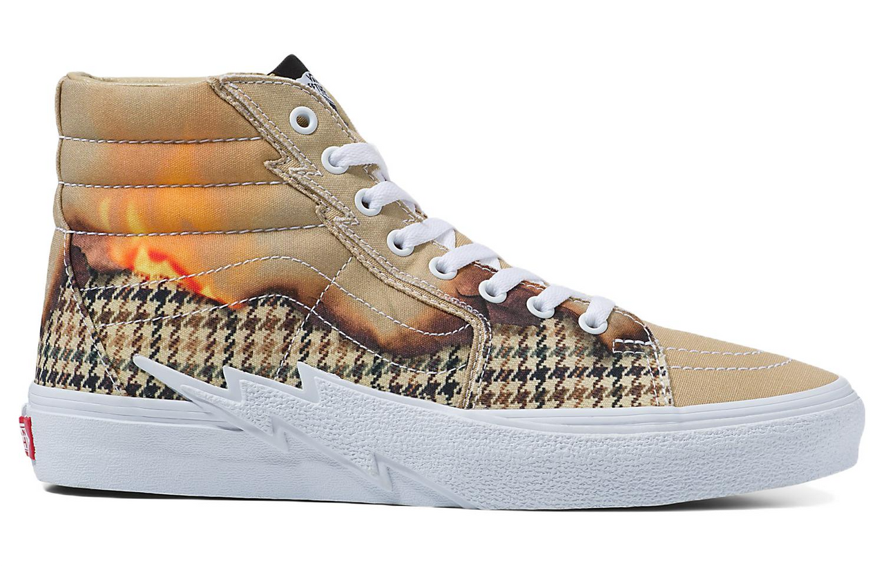 Vans Sk8-Hi Bolt Big Reveal Taupe High Top Shoes 'Chrome Flash' VN0A5JIVAZP