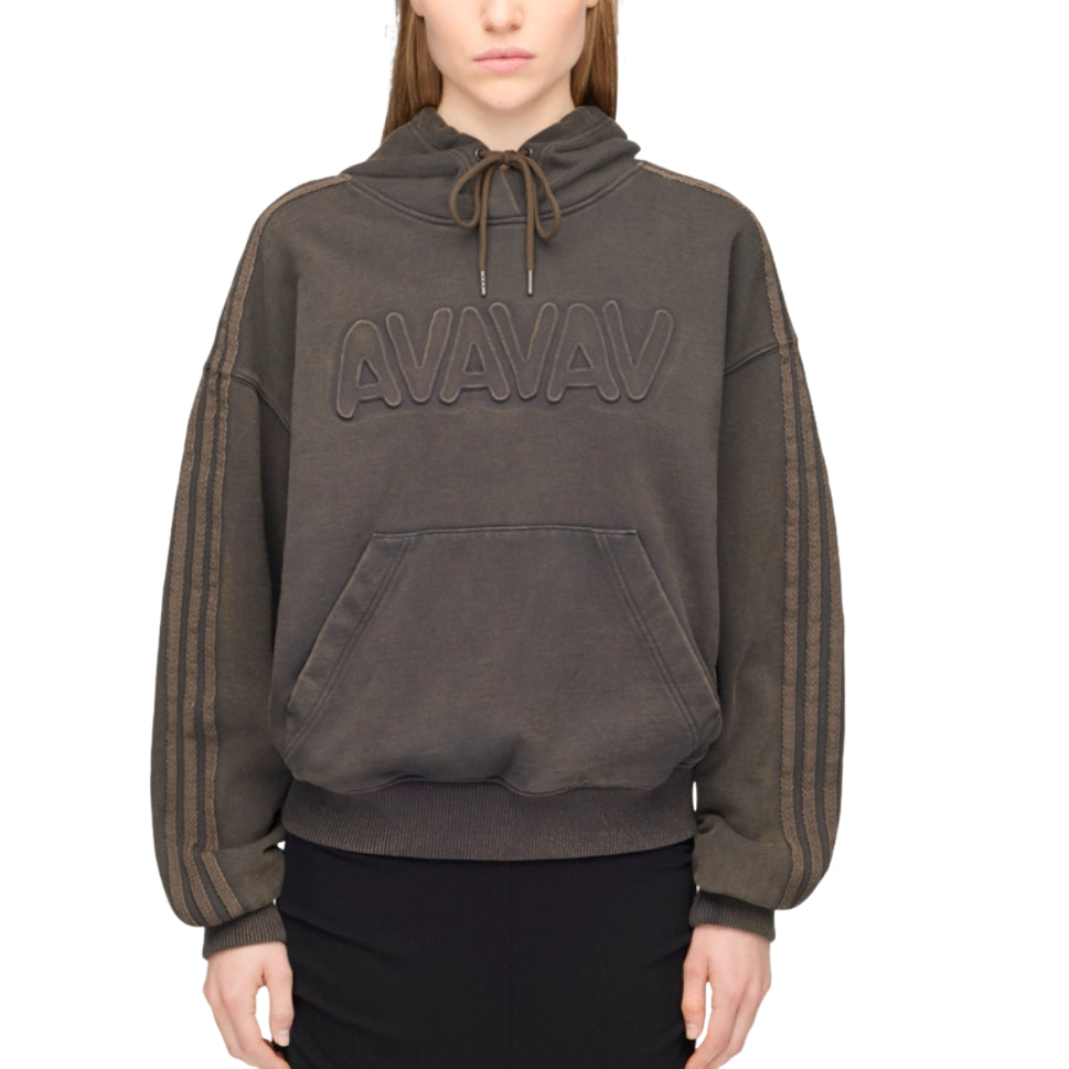 (WMNS) adidas x Avavav Shoulderless Hoodie Asia Sizing 'Carbon' KF4970
