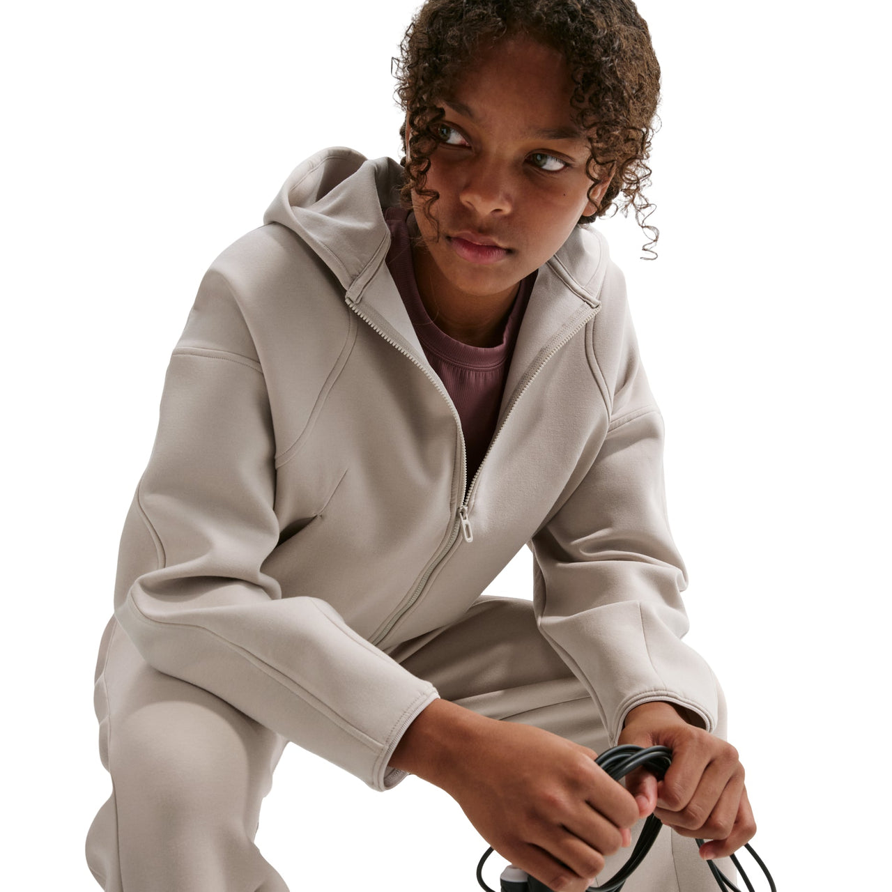 (WMNS) Nike MAVN Therma-FIT Knit Full-Zip Hoodie 'Cream II Black' IM1763-236