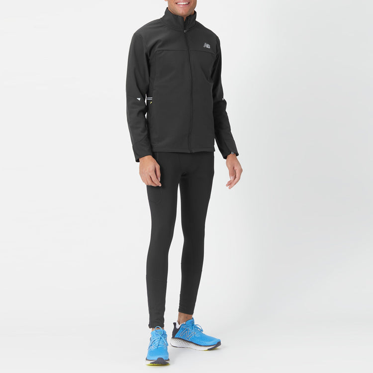 New Balance Men's New Balance Solid Color Logo Zipper Stand Collar Jacket Black MJ13274-BK