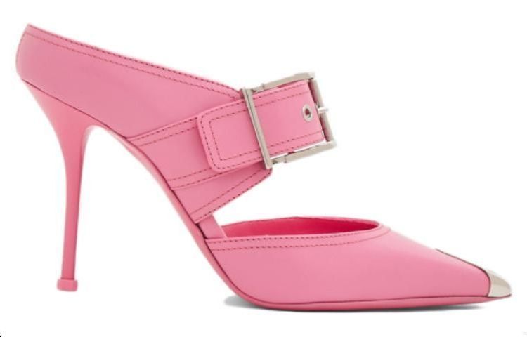 (WMNS) Alexander McQueen Punk Buckle Mules 'Pink' 733183WHSWD5482