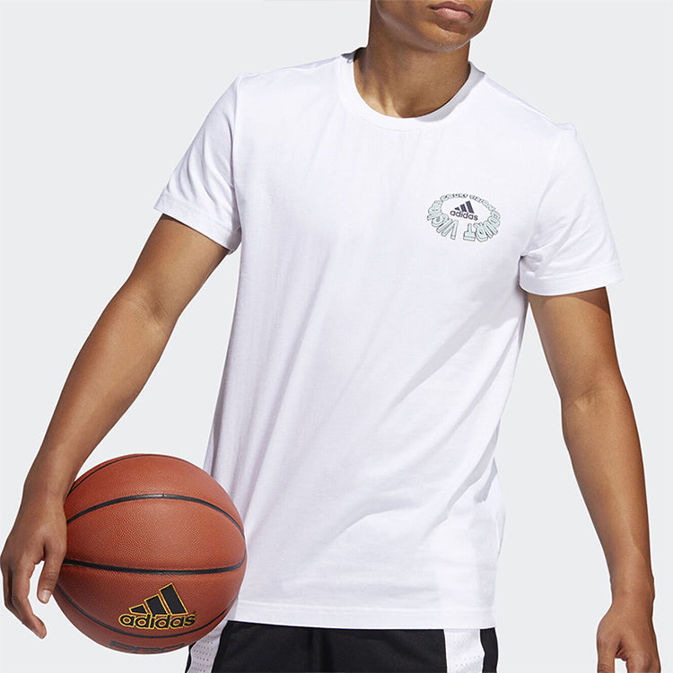 Men's adidas COURT VIZ TEE Round Neck White T-Shirt FM4982