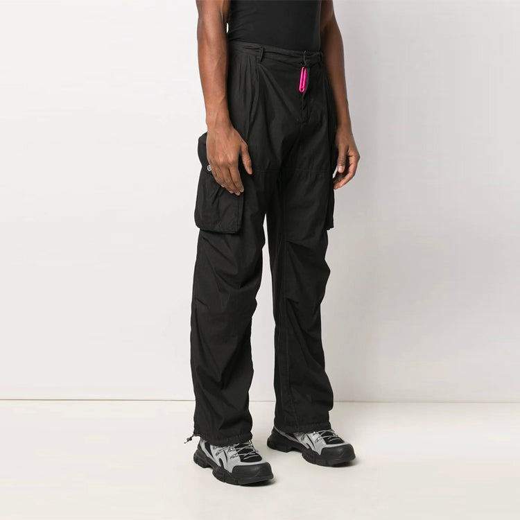 Men's Off-White SS21 Logo Cargo Black Pants OMCF023R21FAB0011001