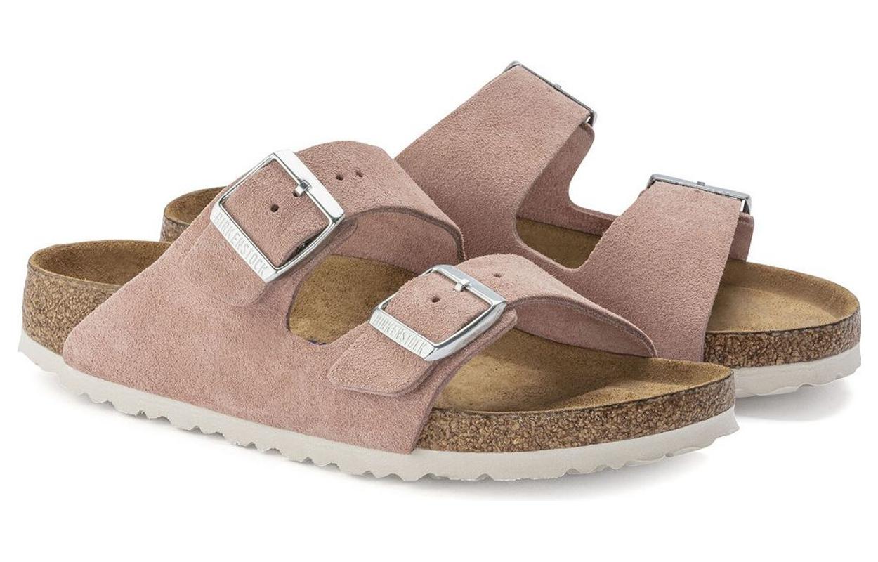 (WMNS) Birkenstock Arizona Soft Footbed Suede Leather Narrow Fit Sandals 'Pink Clay' 1023321