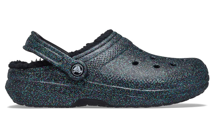 (WMNS) Crocs Classic Glitter Black Lined Clogs 'Starry Skies' 205842-9BD