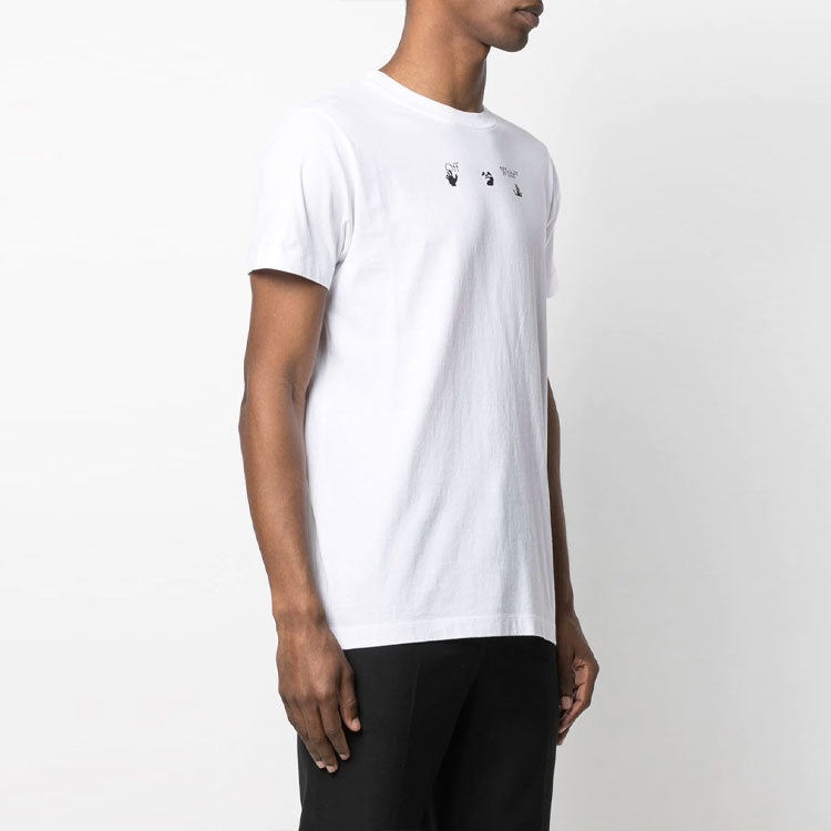 Off-White SS21 Bolt Arrows Alphabet Printing Short Sleeve Ordinary Version White OMAA027S21JER0120155