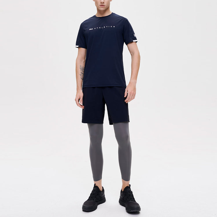 FILA Athletics Round Neck Pullover Casual Sports Short Sleeve Royal blue A11M131101F-NV