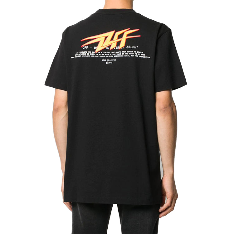 Off-White FW20 Flash Logo Applique Short-sleeve Tee Men's Black OMAA027E20JER0151018