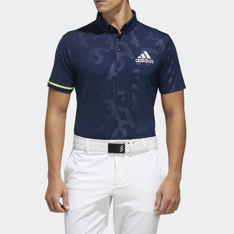 Men's adidas S/S Polo Golf Sports Short Sleeve polo Navy Blue FJ3830