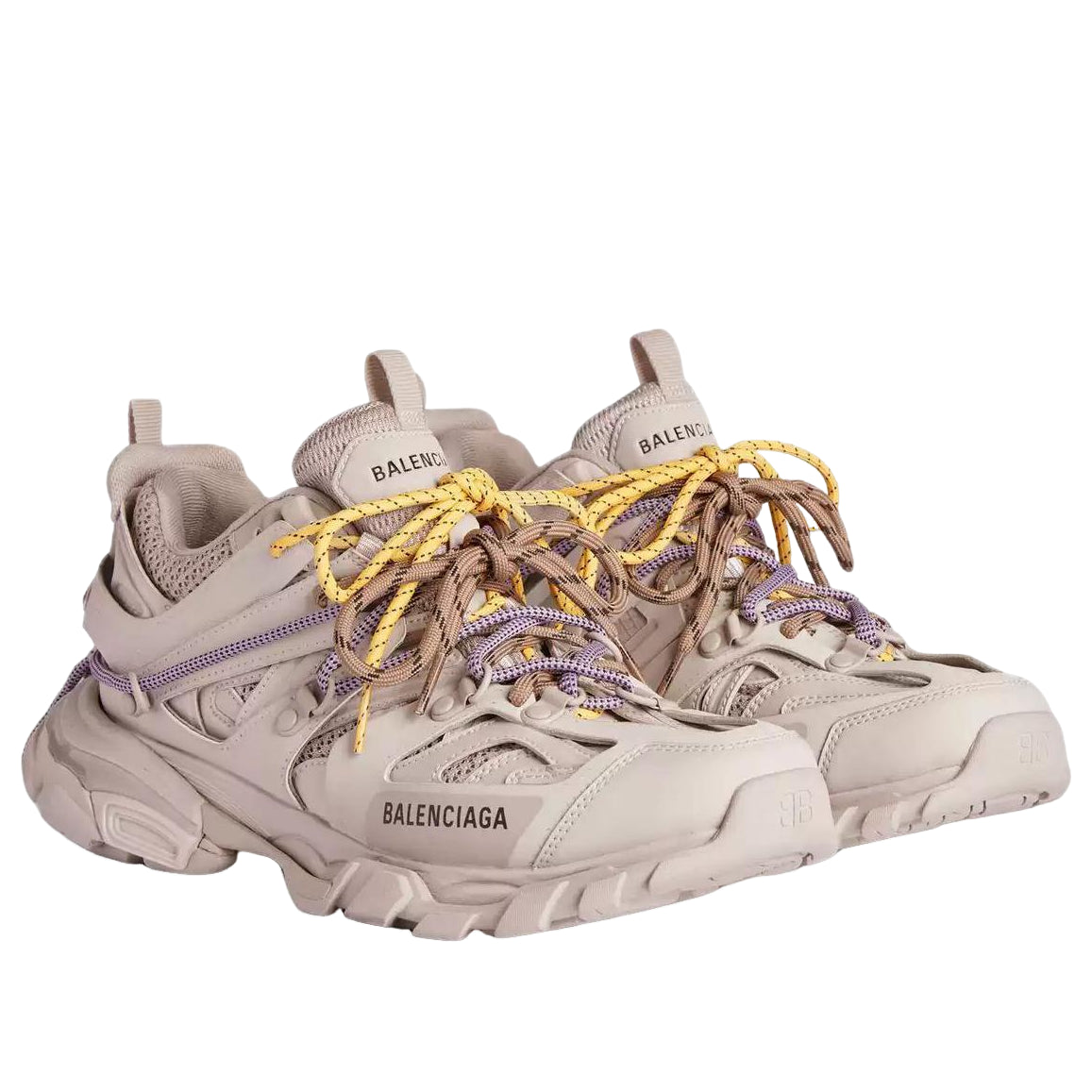 (WMNS) Balenciaga Track Trail Laces Sneaker 'Taupe Yellow Purple Brown Black' 800590WTRHK9751