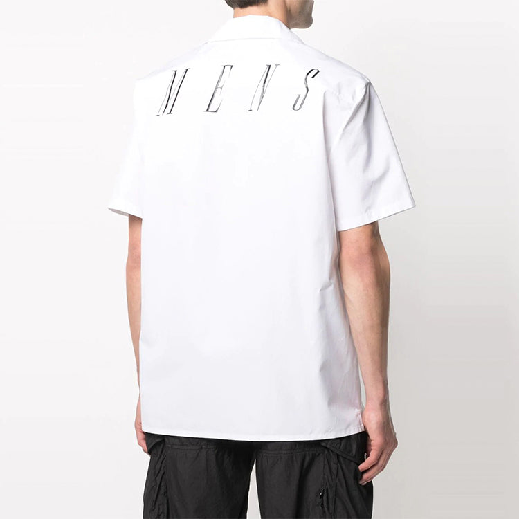 Off-White SS21 Back Logo Embroidered Short Sleeve Shirt White OMGA163R21FAB0050110