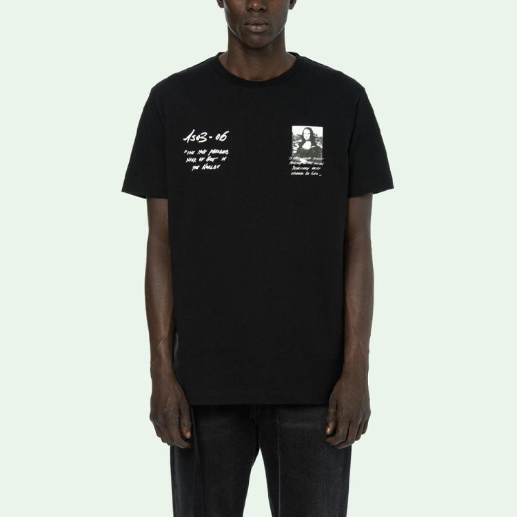 Off-White SS19 Tee Short Sleeve Mens Mona Lisa Normal Fit OMAA027S191850051020