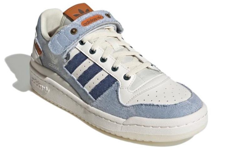 adidas originals Forum Low Cozy Wear-resistant Non-Slip Skateboarding Shoes Unisex Denim Blue HQ6334