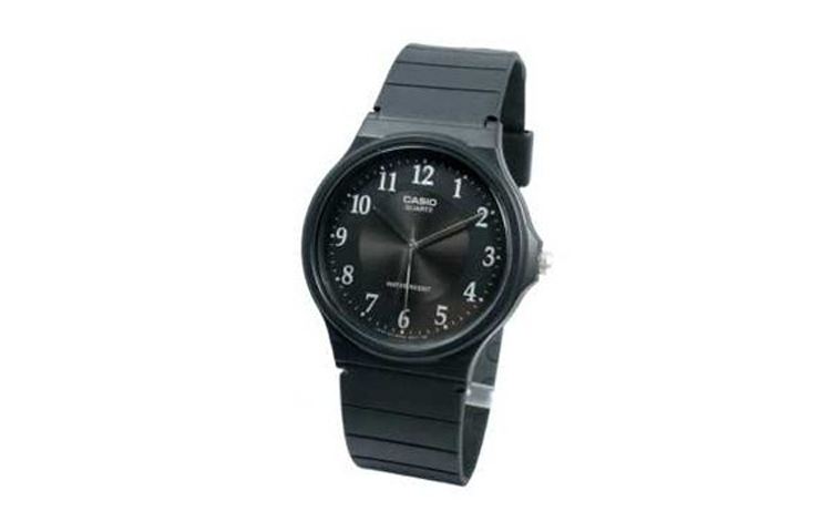 CASIO Quartz Waterproof Black Dial Mens Black Analog MQ-24-1B3