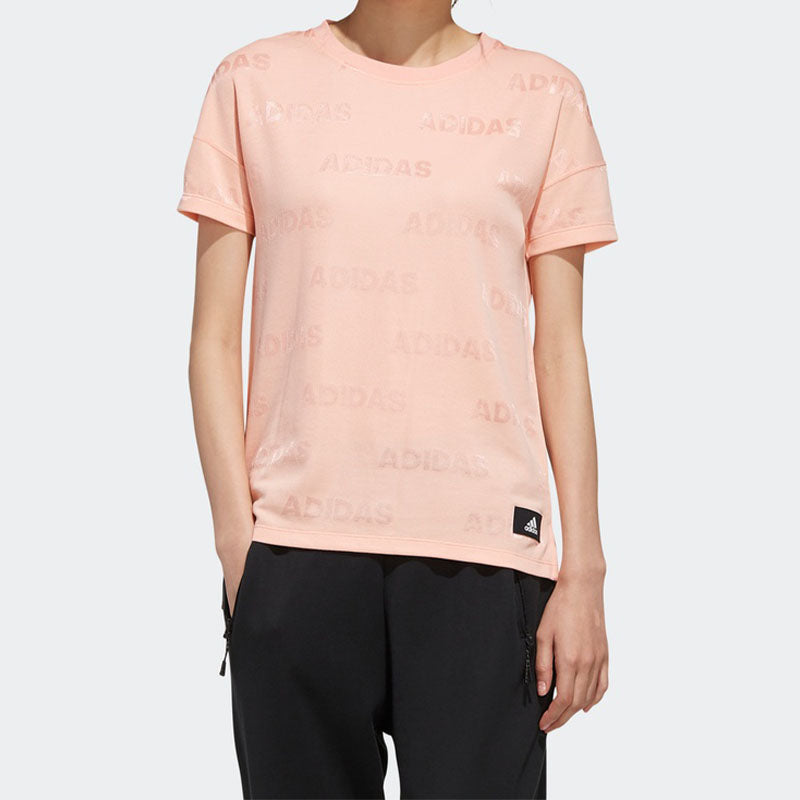 (WMNS) adidas Sports Stylish Round Neck Short Sleeve Pink FK3519
