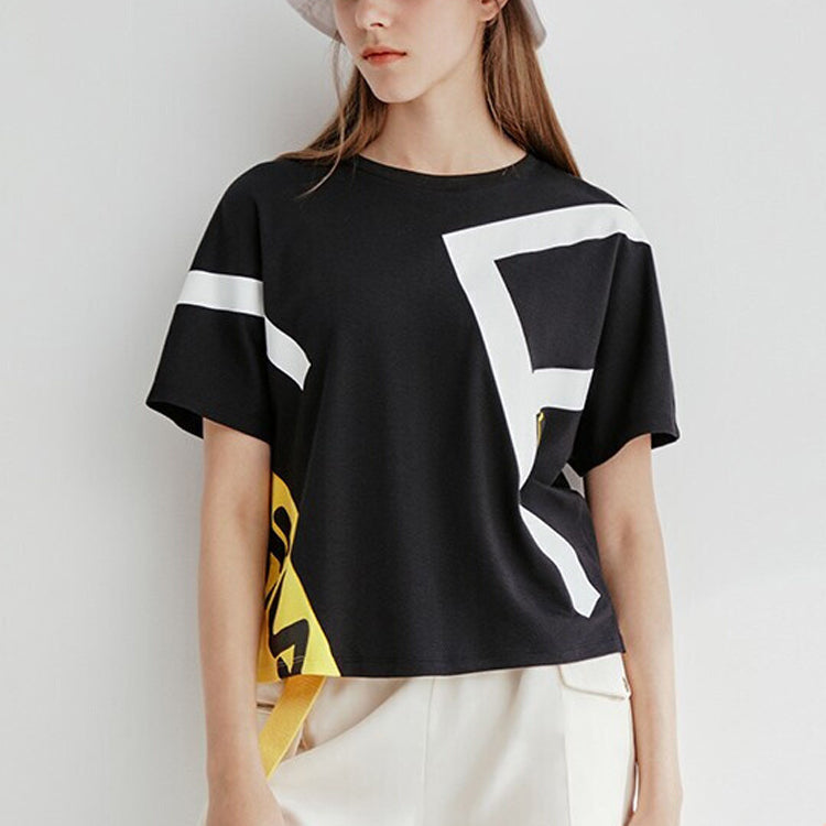 (WMNS) FILA Athleisure Casual Sports Short Sleeve Black F11W028124F
