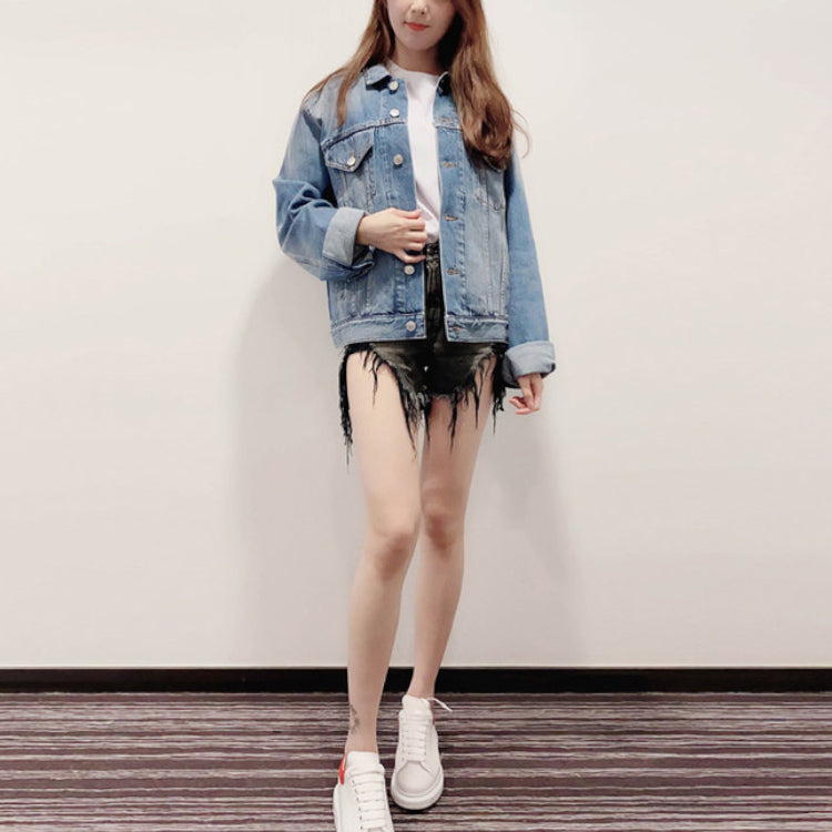 Balenciaga Back Logo Denim Jacket 'Blue Green' 606170TDW144065