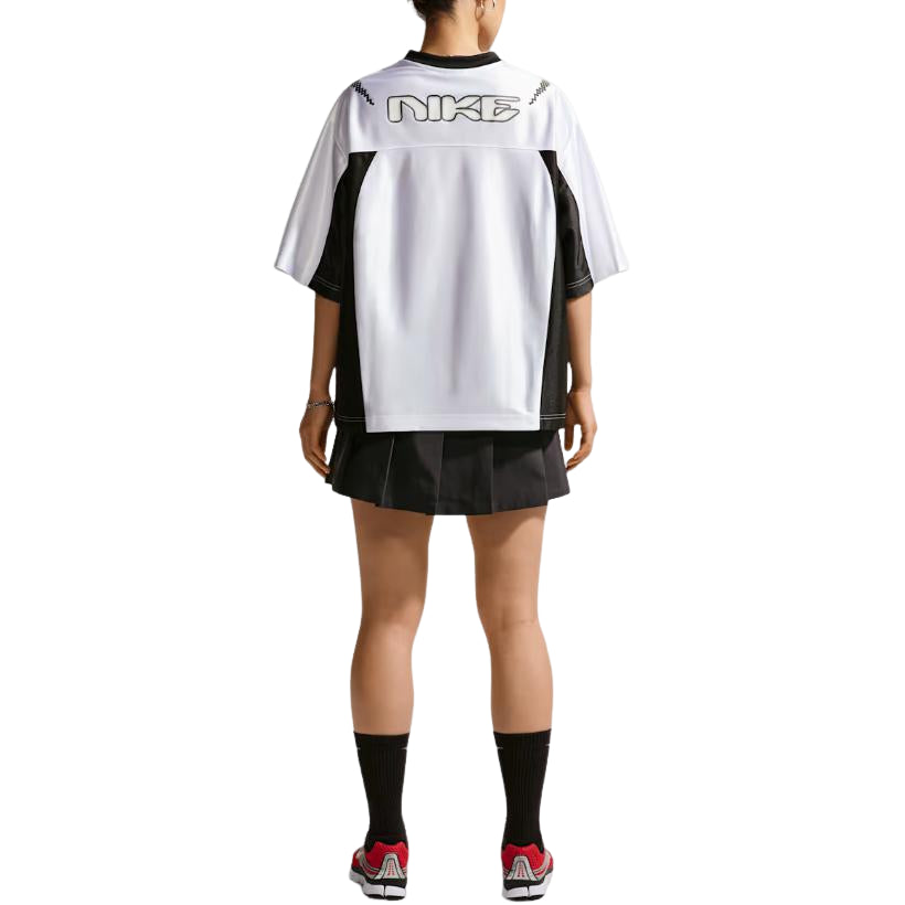 (WMNS) Nike Sportswear Oversized Jersey 'White Black' IQ6138-101