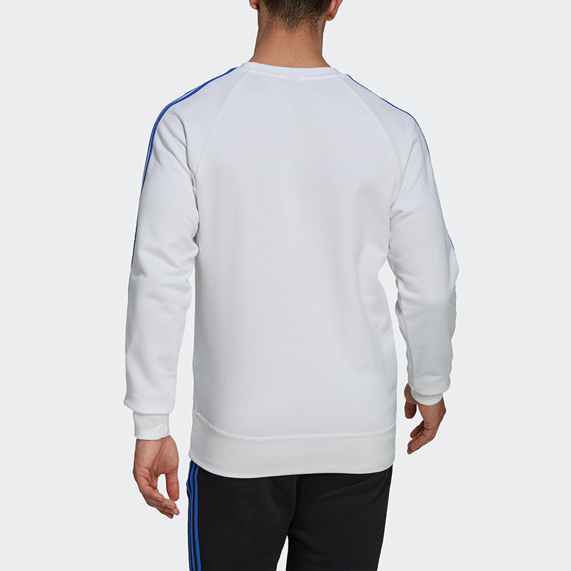 Men's adidas Real Real Madrid Soccer/Football Training Sports Round Neck Pullover White GR4341