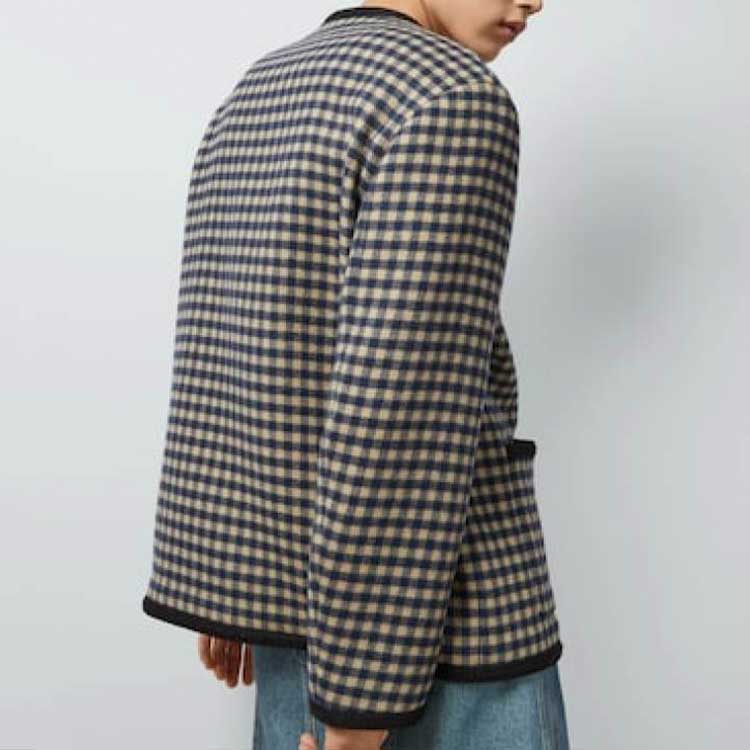 Gucci Wool Gingham Jacket With Interlocking G 'Beige Blue' 770950-ZAO92-9276