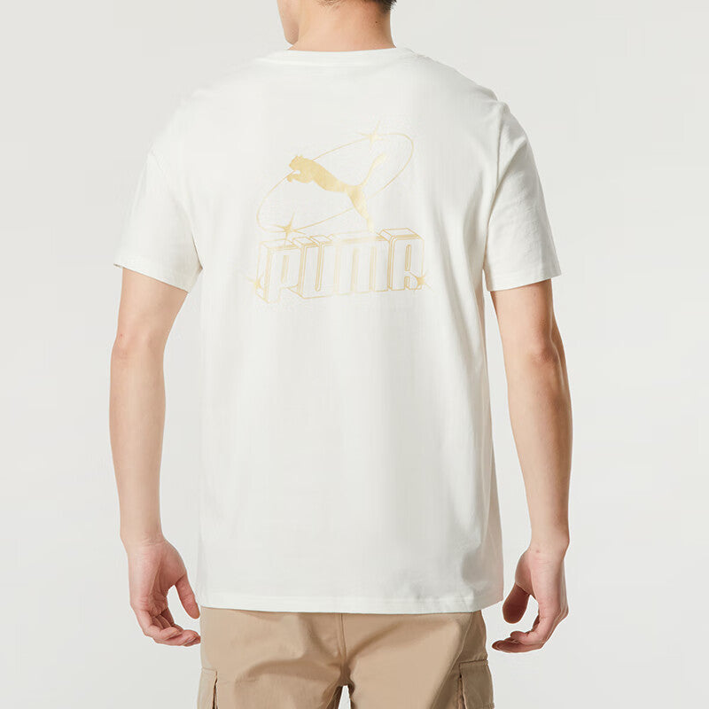 PUMA Logo T-shirt 'White Gold' 682344-65