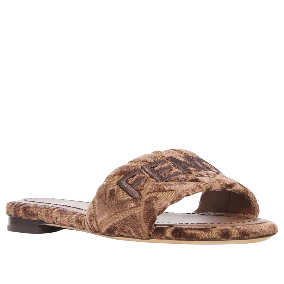 (WMNS) Fendi FW25 Sunshine Velvet Slide 'Brown' 8R8092AY9ZF1TP1