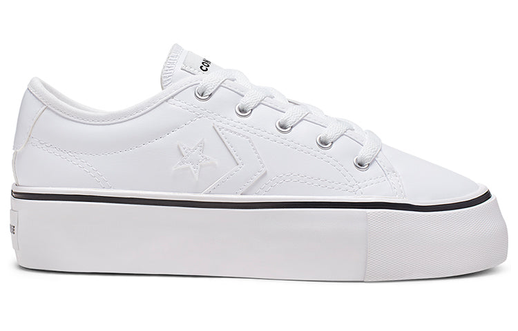(WMNS) Converse Star Replay Platform Leather Low Top Thick Sole Pure White 565250C