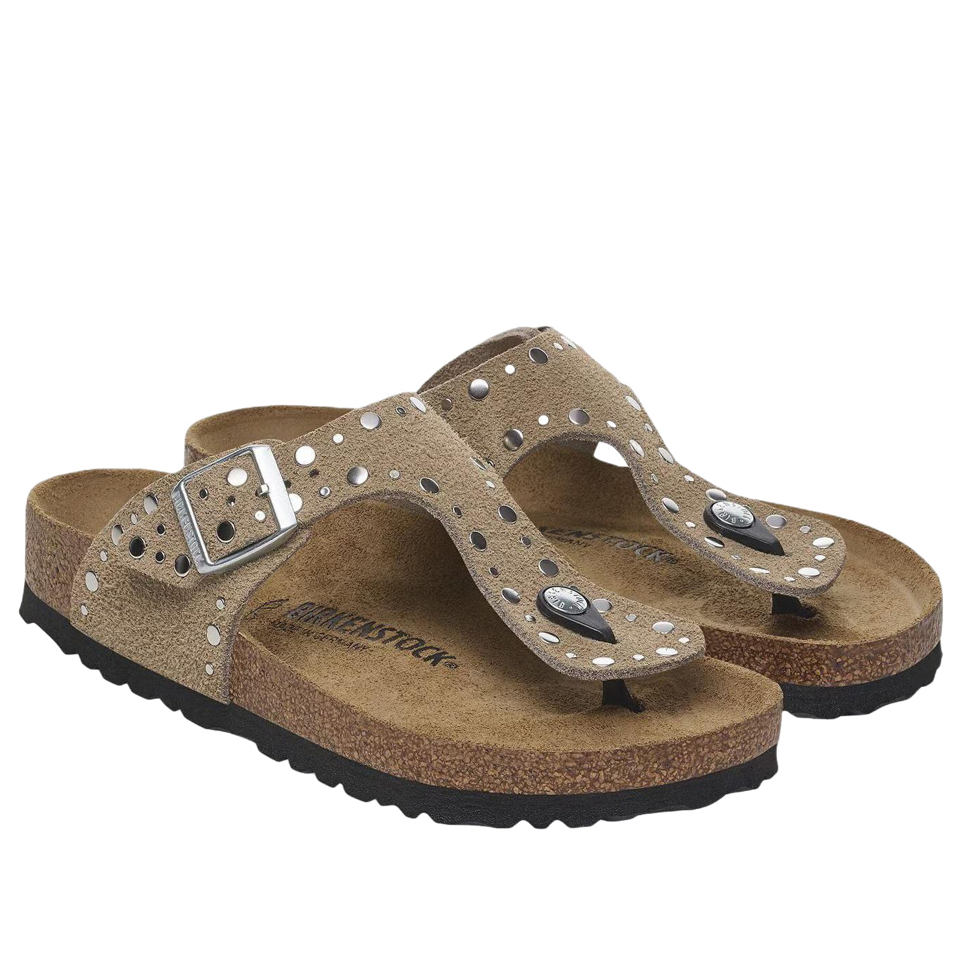 (WMNS) Birkenstock Gizeh Rivets 'Taupe' 1029388