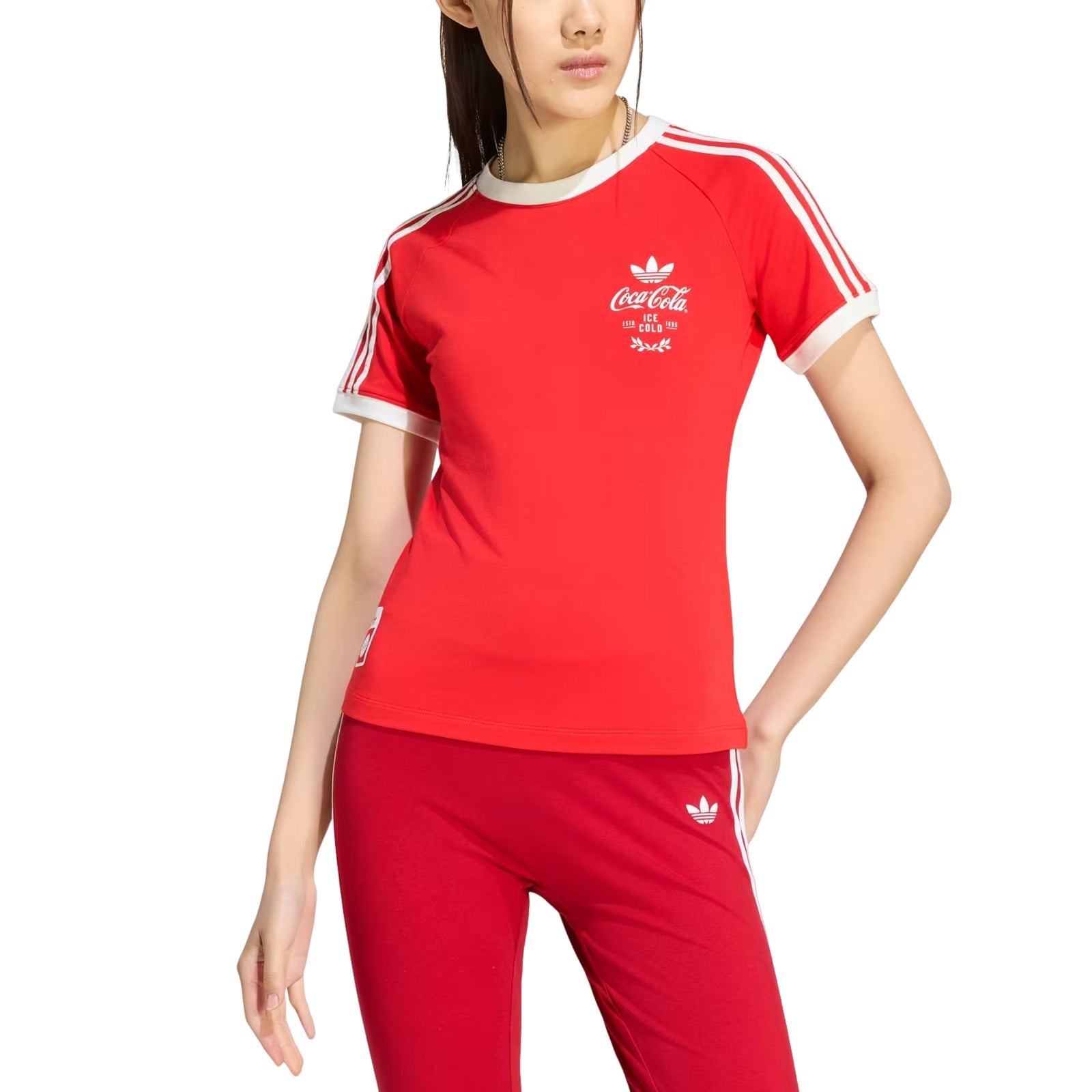 (WMNS) adidas x Coca-Cola 3-Stripes Tee Asia Sizing 'Vivid Red' KY7558