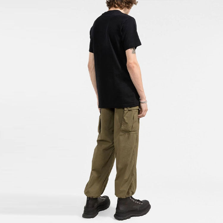 Off-White FW21 Funny Logo Printing Round Neck Short Sleeve Ordinary Version Black OMAA027F21JER0121084