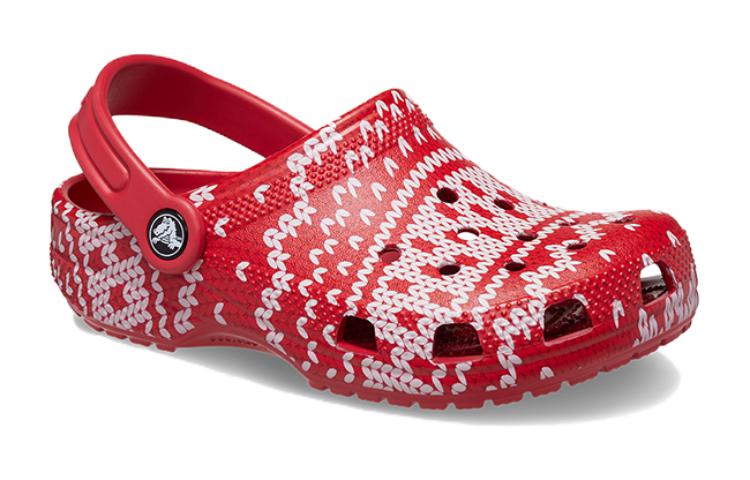 (GS) Crocs Classic Holiday Sweater Clogs 'Red White' 209221-90H
