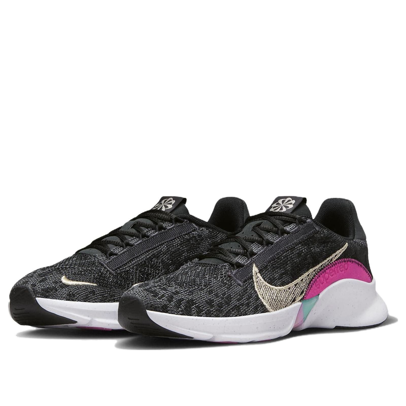 (WMNS) Nike SuperRep Go 3 Flyknit Next Nature Premium 'Black Fireberry Gold' FB7156-001