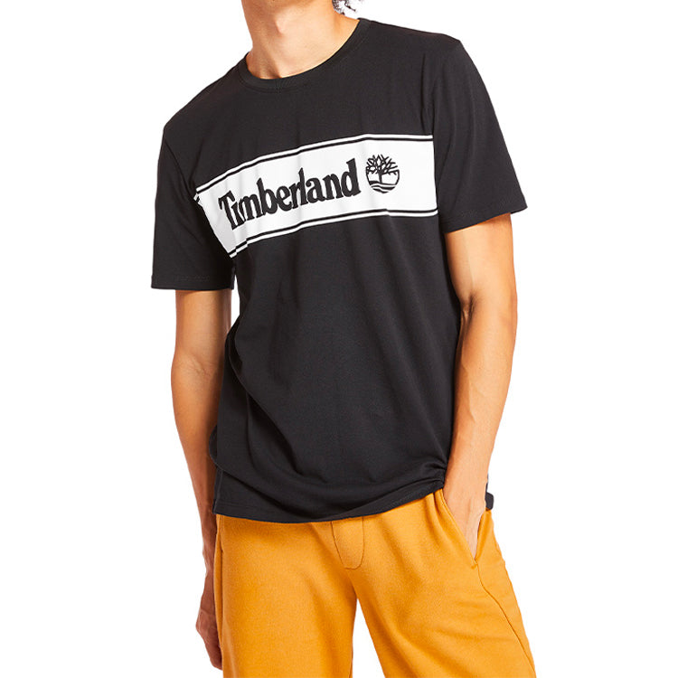 Men's Timberland SS20 Contrasting Colors Logo Printing Short Sleeve Black A22PT001