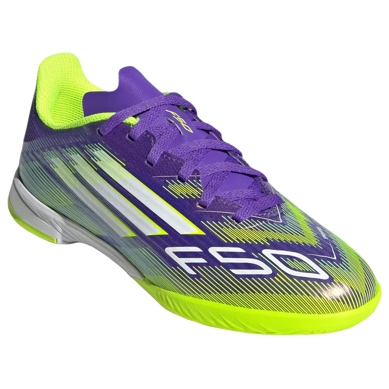 (GS) adidas F50 League Indoor 'Purple Rush Cloud White Lucid Lemon' JH7750