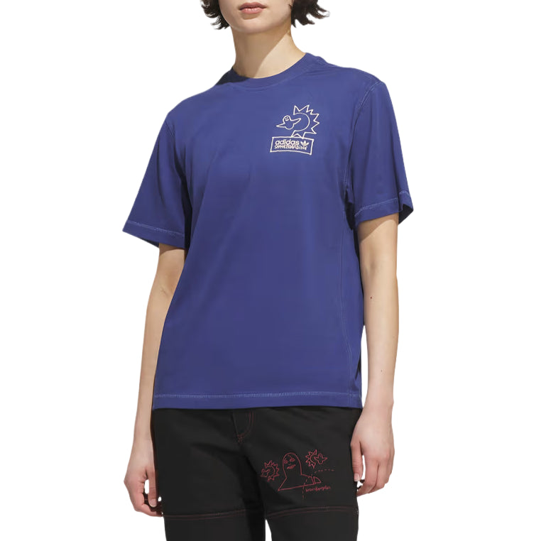adidas Skateboarding x Mark Gonzales Not Amused T-Shirt Asia Sizng 'Muted Purple Acid Orange' KQ6269