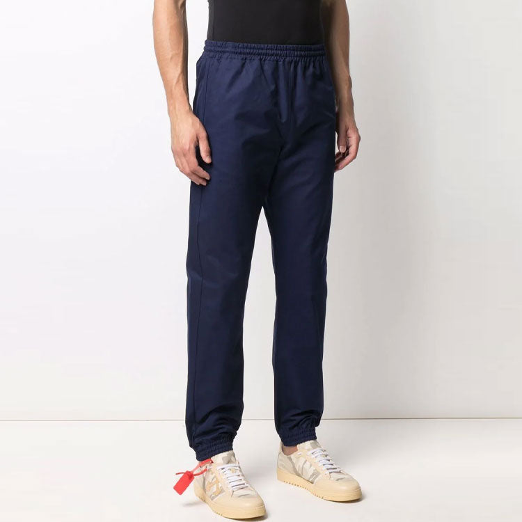 Men's Off-White Logo Solid Color Casual Long Pants/Trousers Loose Fit Blue OMCA164F21FAB0014545