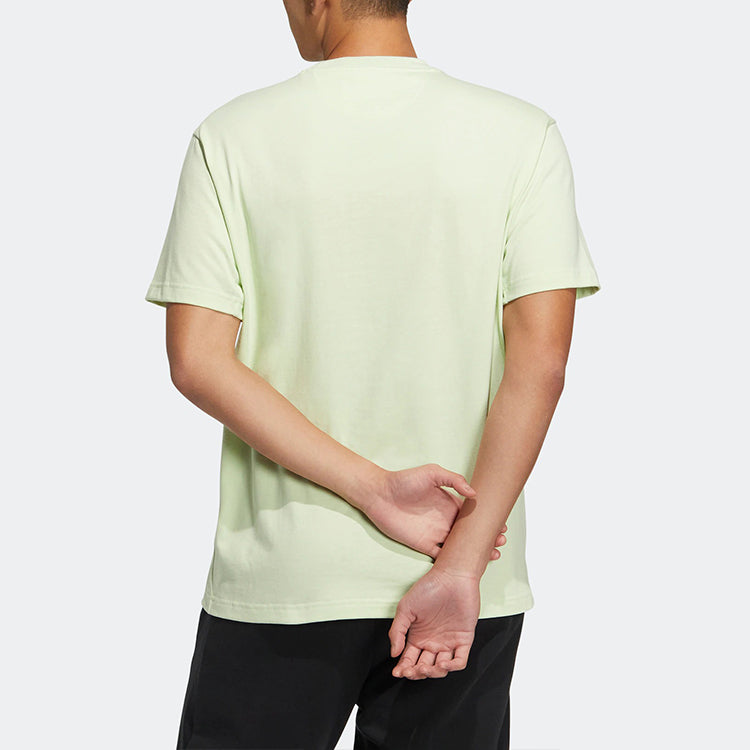 adidas neo Solid Color Round Neck Sports Short Sleeve Light Green T-Shirt HS6816