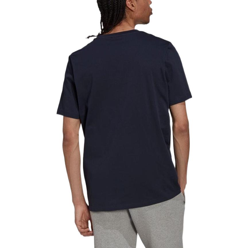 Men's adidas originals Solid Color Alphabet Logo Printing Round Neck Short Sleeve Japanese Version Navy Blue T-Shirt H13496