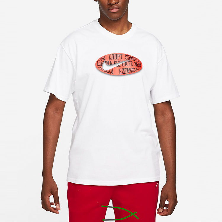 Men's Nike Rugby Logo Printing Sports Short Sleeve White T-Shirt DM2353-100