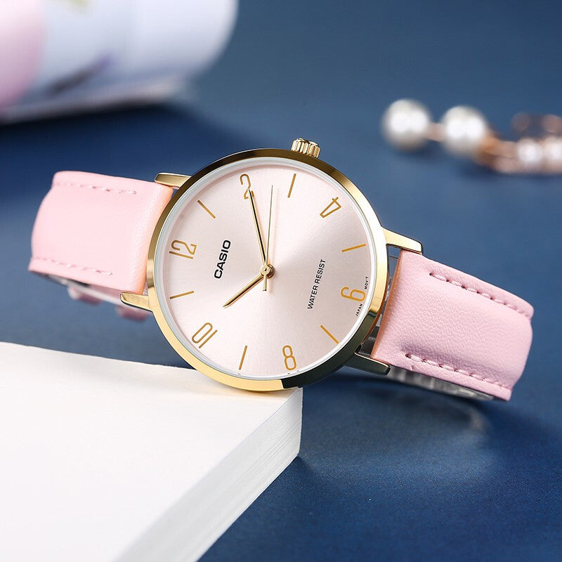 CASIO Quartz Waterproof Pink Analog LTP-VT01GL-4B