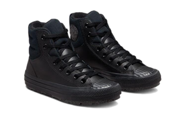 (GS) Converse Chuck Taylor All Star Berkshire Boot Leather High Top 'Black' A01523C