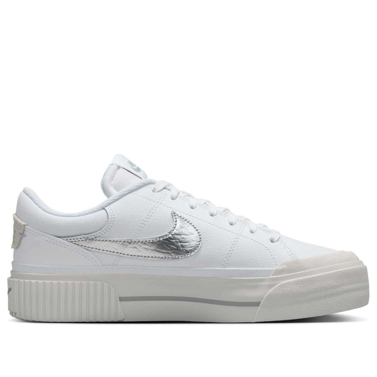 (WMNS) Nike Court Legacy Lift 'White Metallic Silver' HQ2307-100