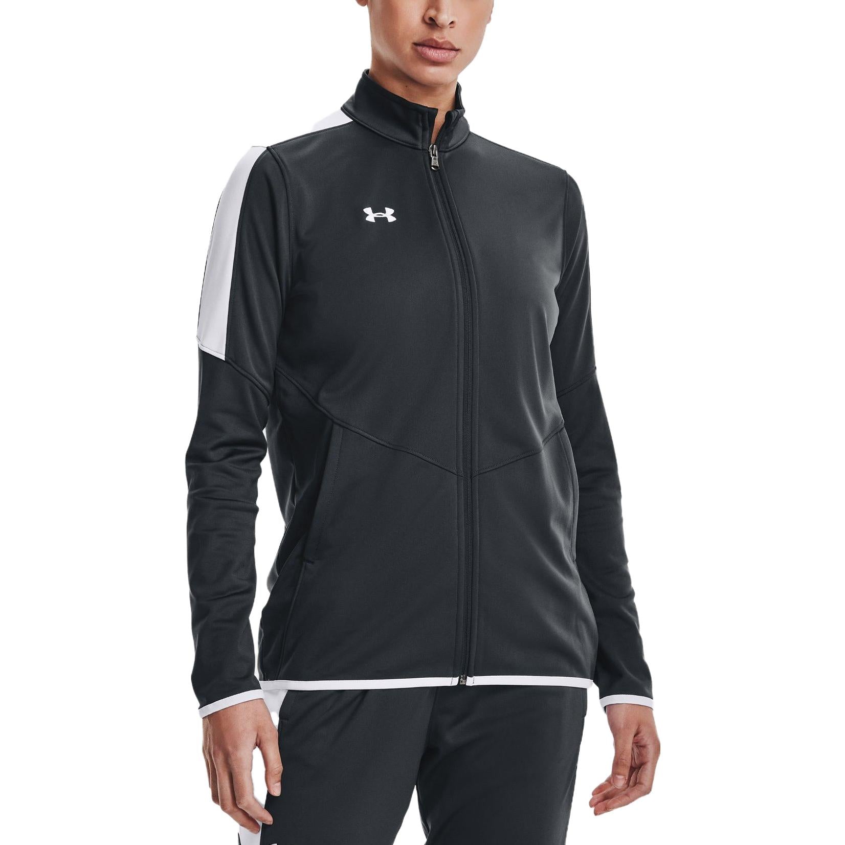 (WMNS) Under Armour Rival Knit Jacket 'Pitch Grey' 1326774-008