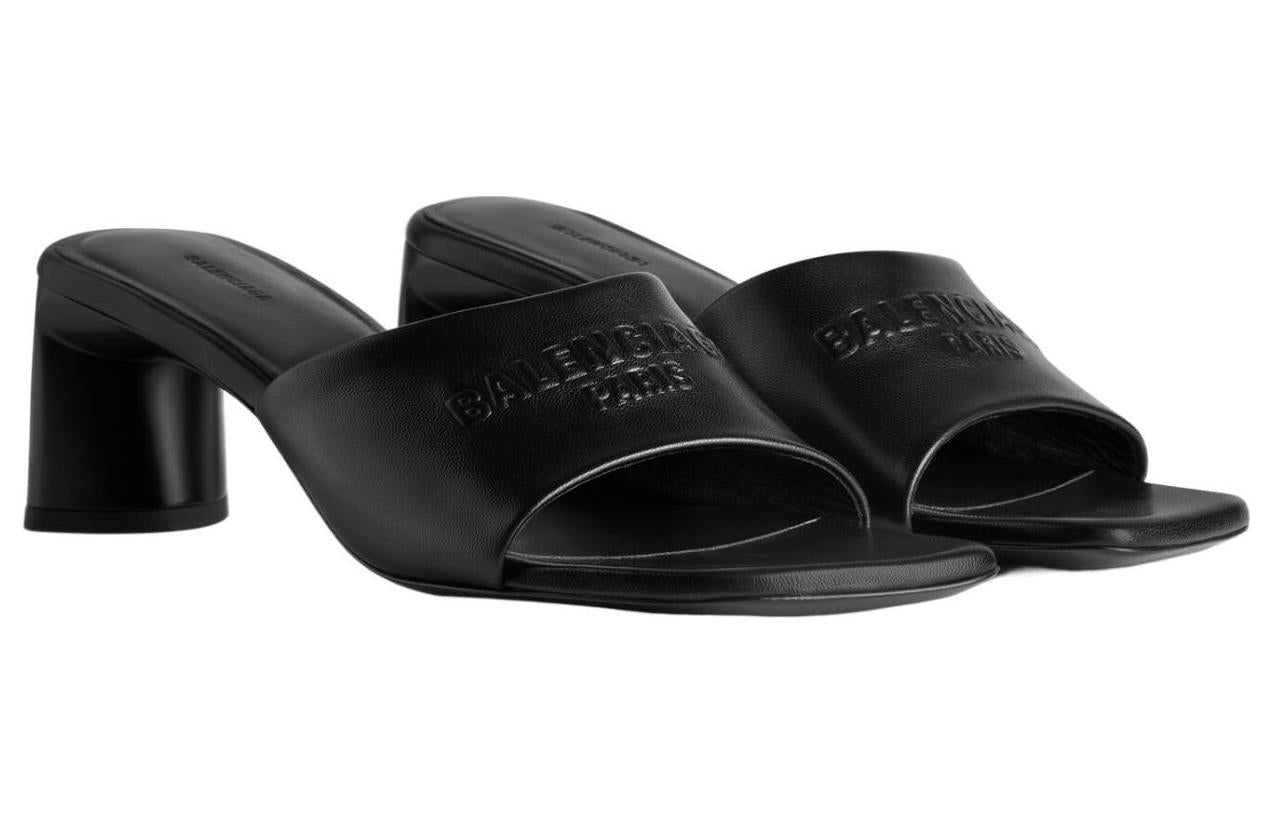 (WMNS) Balenciaga Duty Free 60mm Sandals 'Black Shiny Soft Sheepskin' 787303WBCW01000